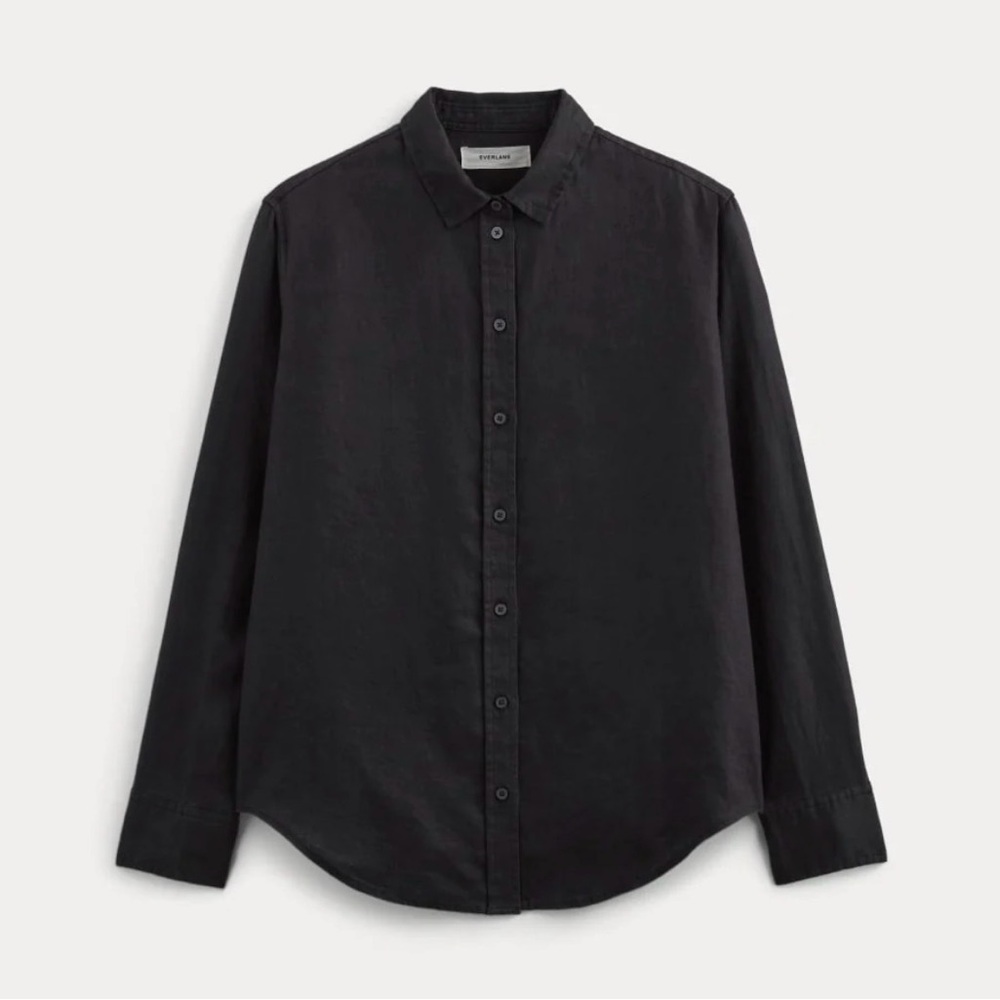 Everlane “must have” black linen button down, Size 4 like new.